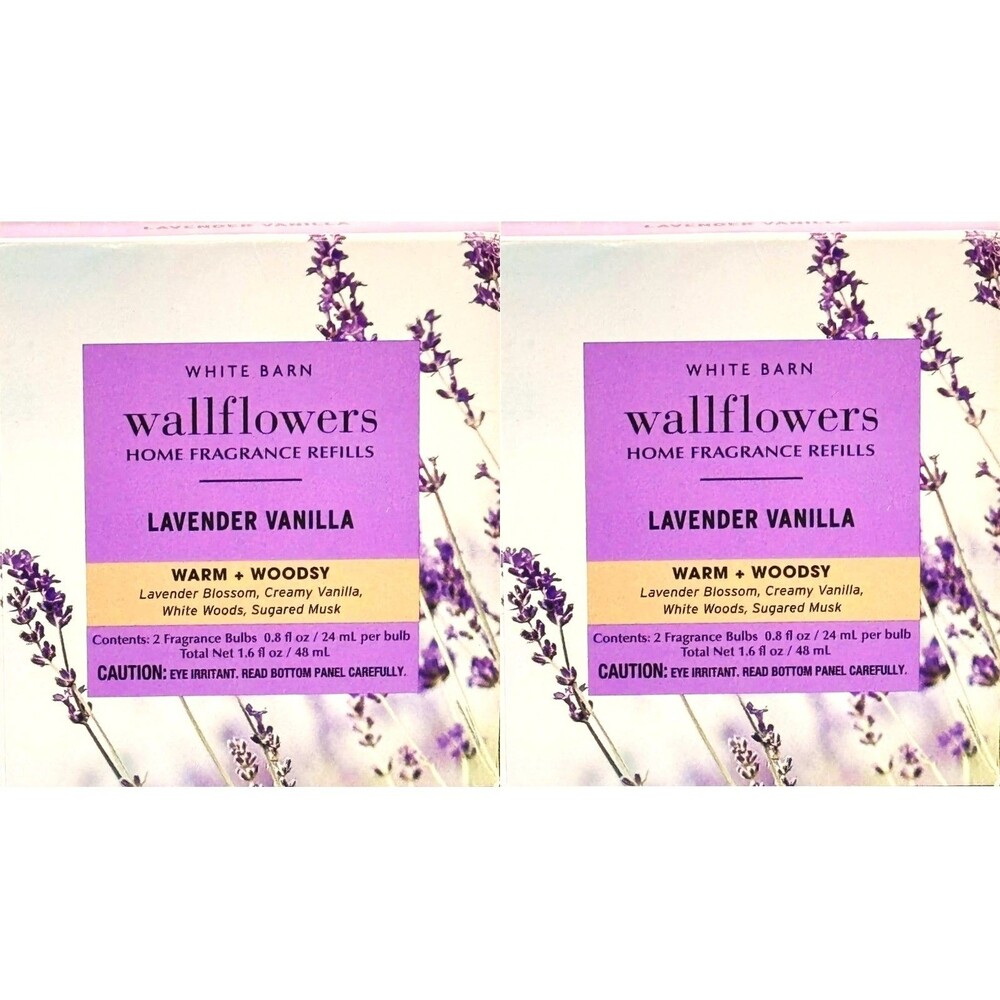 Bath and Body Works LAVENDER VANILLA Wallflower Home Fragrance Refill X4